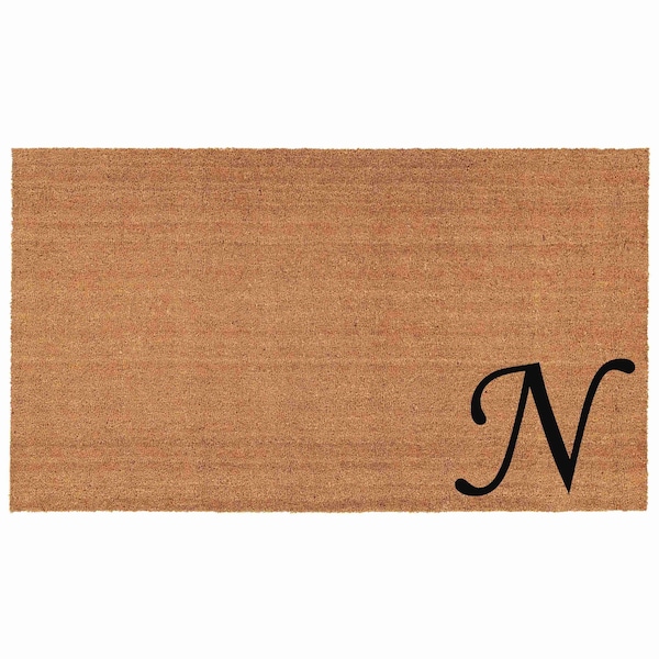 Calloway Mills Monogram Door Mat, Black, Natural, 24 in W x 36 in L 153622436N - main